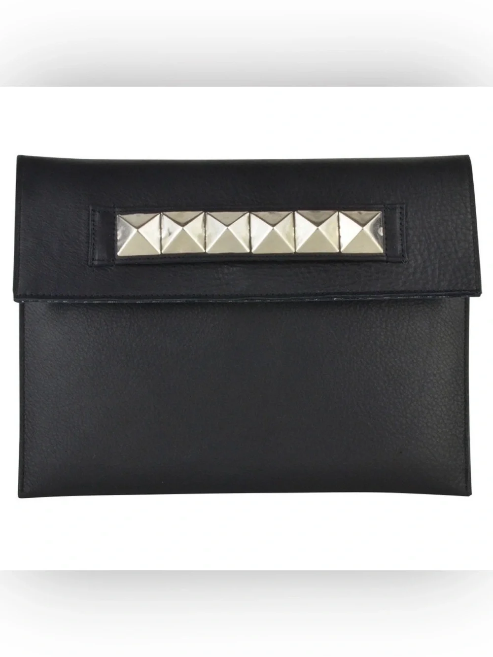 J.J. Winters Black Leather Billie Tech Case/ Clutch